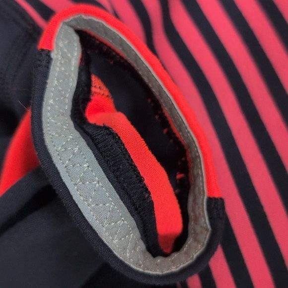 Lululemon Striped Navy Orange Pink Yoga Running Leggings Drawstring Waist 6 - Picture 10 of 11